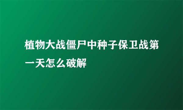 植物大战僵尸中种子保卫战第一天怎么破解
