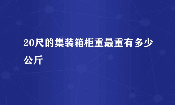 20尺的集装箱柜重最重有多少公斤