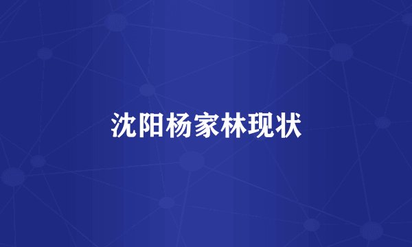 沈阳杨家林现状