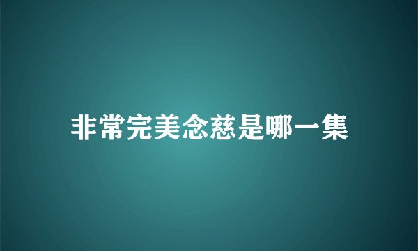 非常完美念慈是哪一集