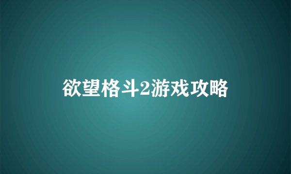 欲望格斗2游戏攻略