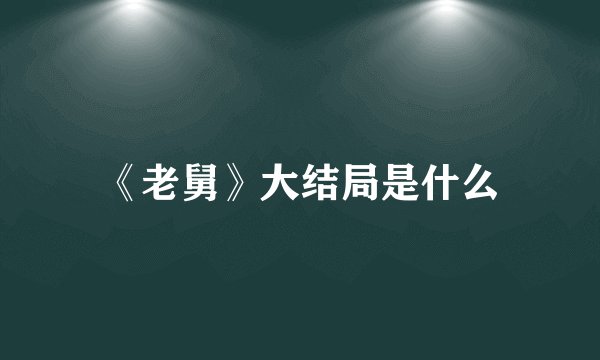 《老舅》大结局是什么