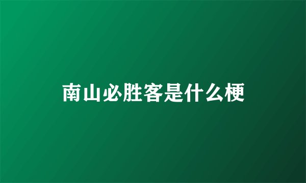 南山必胜客是什么梗