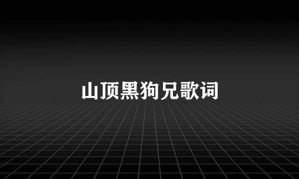 山顶黑狗兄歌词