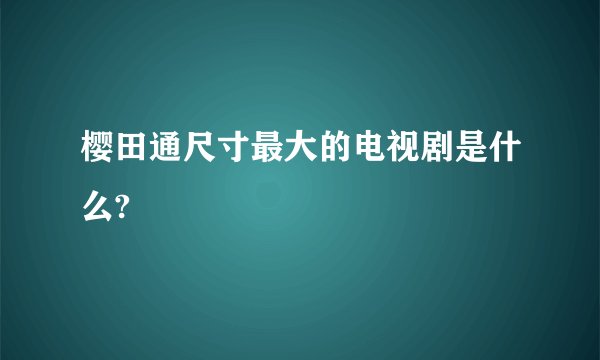 樱田通尺寸最大的电视剧是什么?