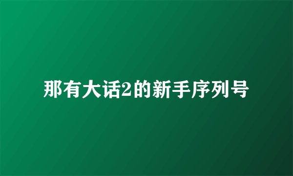 那有大话2的新手序列号