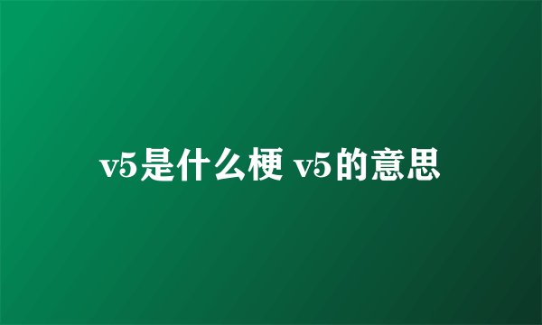 v5是什么梗 v5的意思