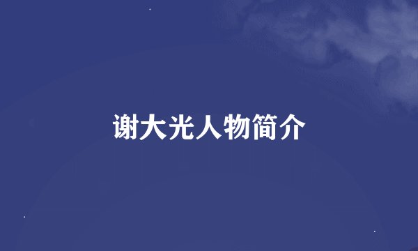 谢大光人物简介