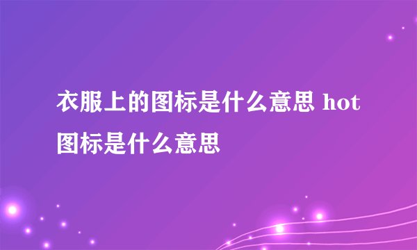 衣服上的图标是什么意思 hot图标是什么意思
