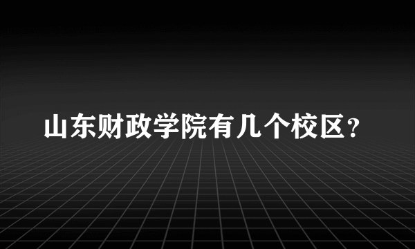 山东财政学院有几个校区？