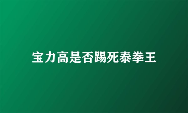 宝力高是否踢死泰拳王
