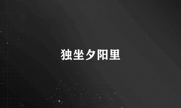 独坐夕阳里