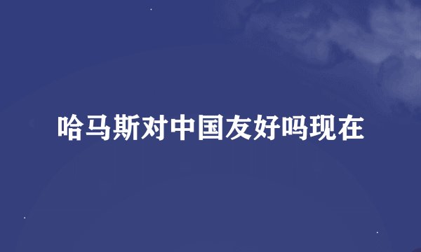 哈马斯对中国友好吗现在