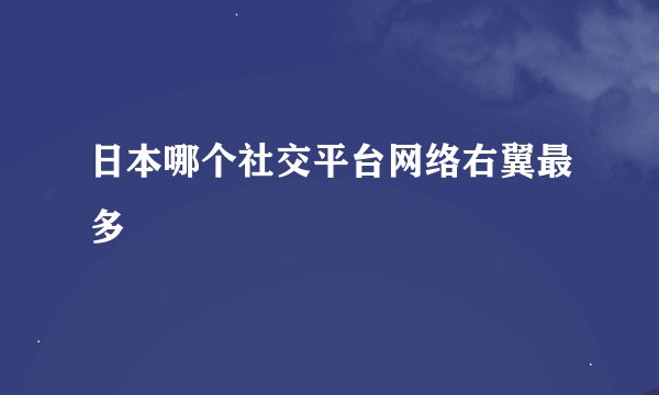 日本哪个社交平台网络右翼最多