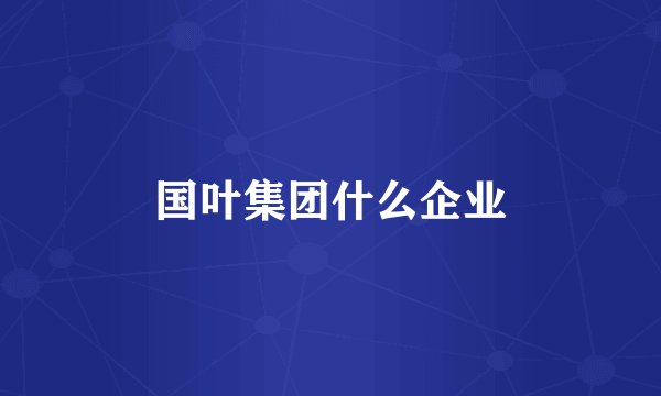 国叶集团什么企业
