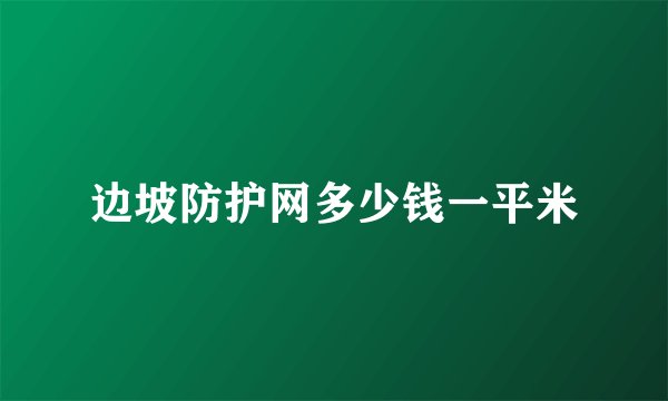 边坡防护网多少钱一平米