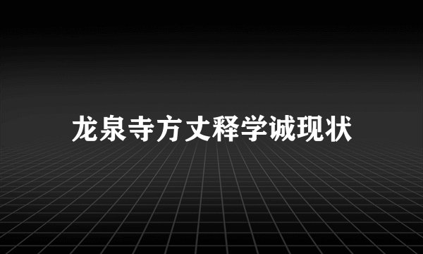 龙泉寺方丈释学诚现状