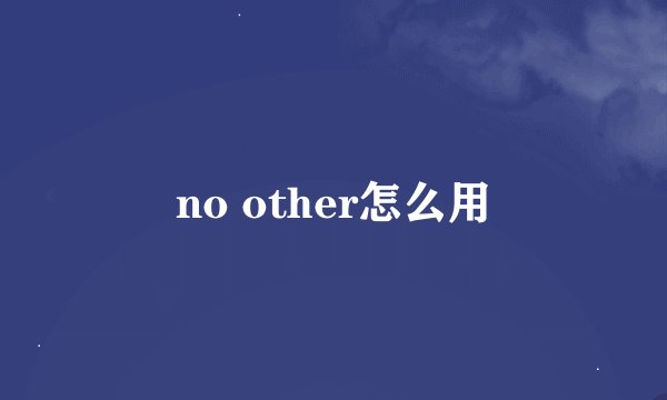 no other怎么用
