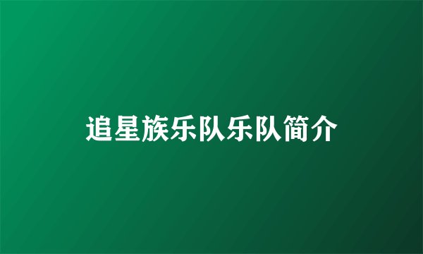 追星族乐队乐队简介
