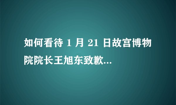 如何看待 1 月 21 日故宫博物院院长王旭东致歉，副院长和保卫处长停职检查？
