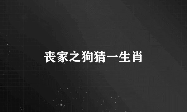 丧家之狗猜一生肖