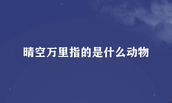 晴空万里指的是什么动物