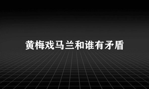 黄梅戏马兰和谁有矛盾