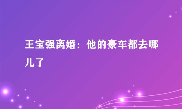 王宝强离婚：他的豪车都去哪儿了