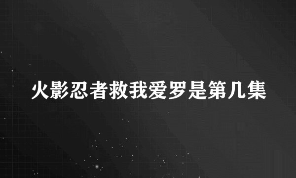 火影忍者救我爱罗是第几集