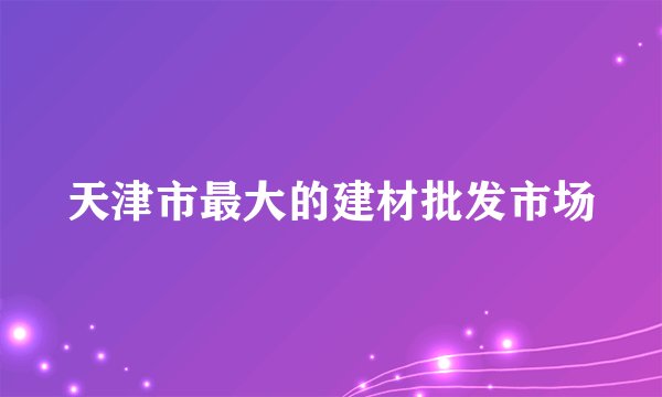 天津市最大的建材批发市场