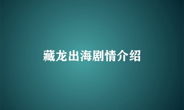 藏龙出海剧情介绍