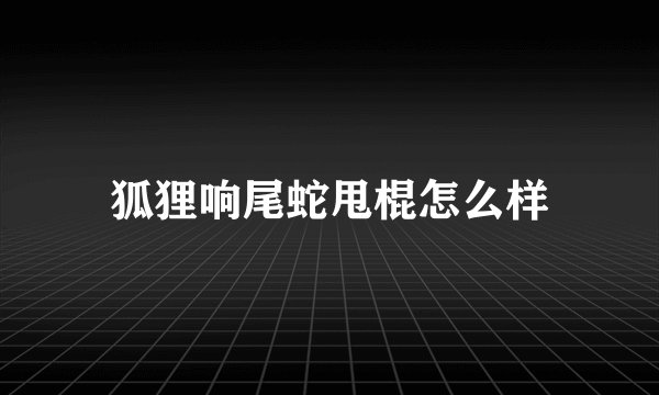 狐狸响尾蛇甩棍怎么样