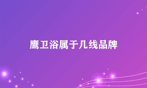 鹰卫浴属于几线品牌