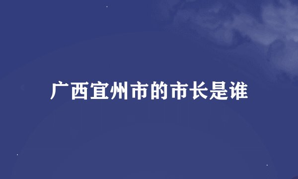 广西宜州市的市长是谁
