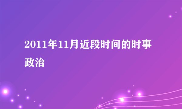 2011年11月近段时间的时事政治