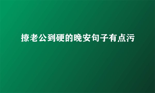 撩老公到硬的晚安句子有点污