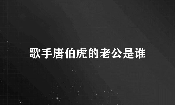 歌手唐伯虎的老公是谁