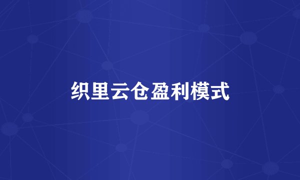 织里云仓盈利模式