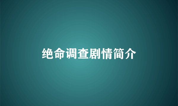 绝命调查剧情简介