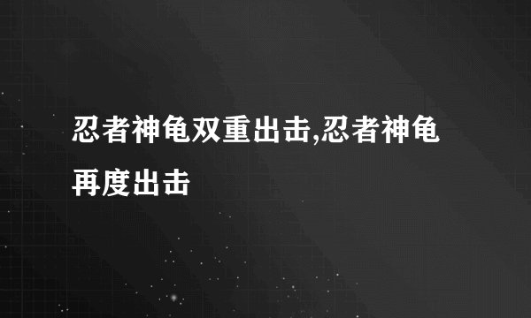 忍者神龟双重出击,忍者神龟再度出击