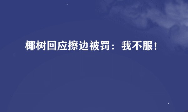 椰树回应擦边被罚：我不服！
