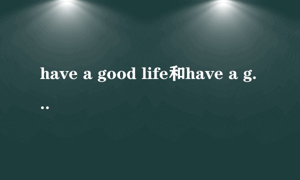 have a good life和have a good time有什么区别？