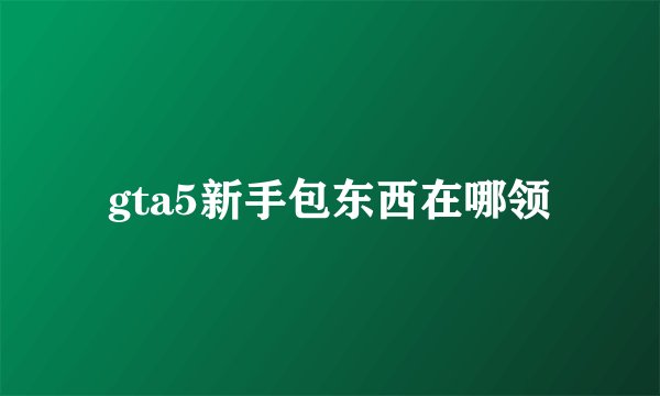 gta5新手包东西在哪领