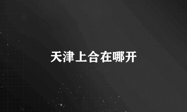 天津上合在哪开