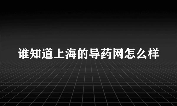谁知道上海的导药网怎么样