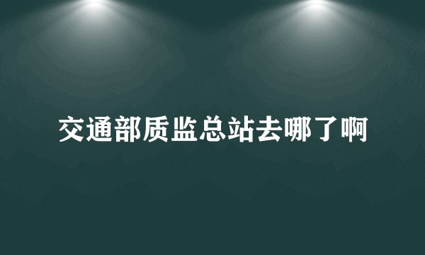 交通部质监总站去哪了啊