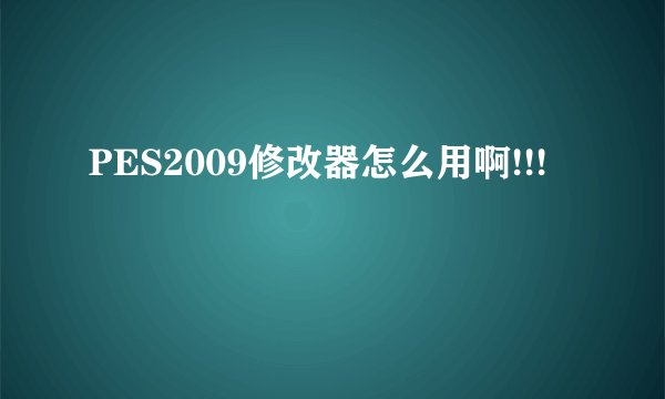 PES2009修改器怎么用啊!!!