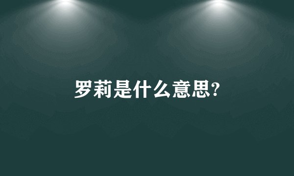 罗莉是什么意思?
