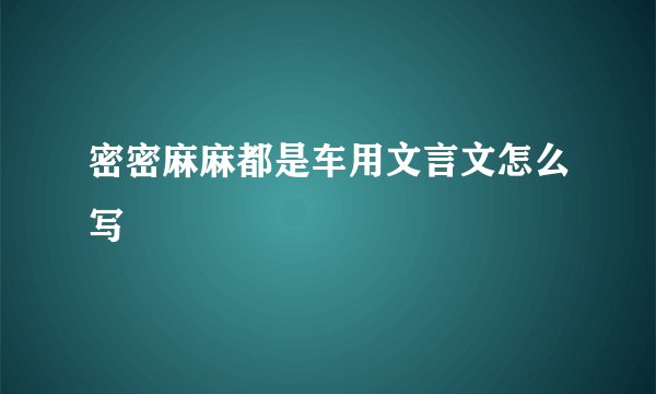 密密麻麻都是车用文言文怎么写
