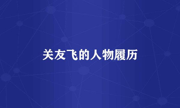 关友飞的人物履历